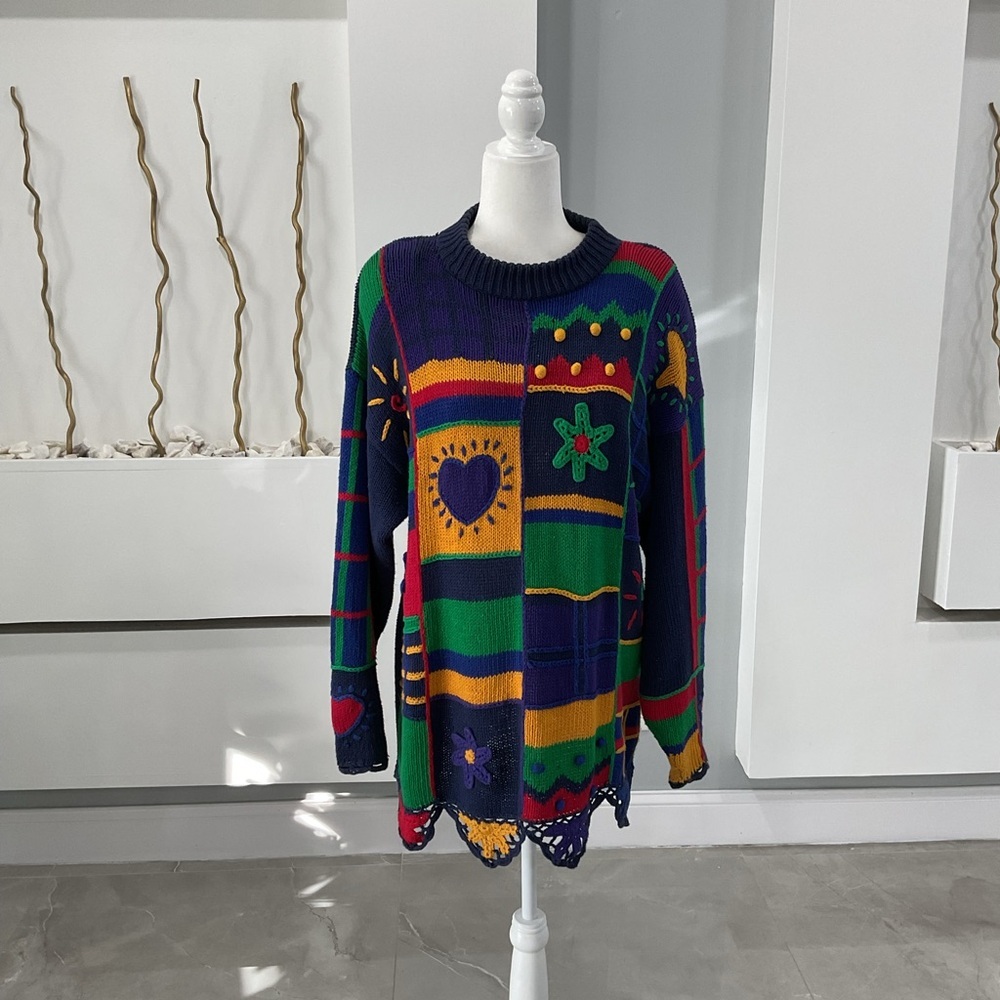 Extra Touch Multicolor Patchwork Sweater